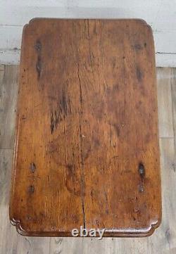 Antique Primitive Stretcher Base Tavern Table Pub Table Console Table