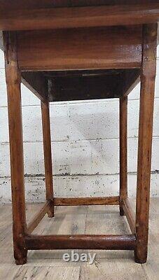 Antique Primitive Stretcher Base Tavern Table Pub Table Console Table