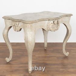 Antique Rococo Gray Painted Side Table, Italy circa 1890