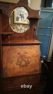 Antique Side by Side Curio Secretary Cabinet, Circa Late 1800's