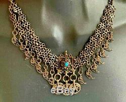 Antique Silver Filigree late Ottoman Headdress Piece Necklace Anatolian