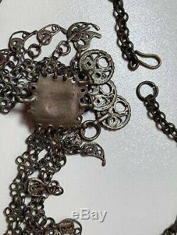 Antique Silver Filigree late Ottoman Headdress Piece Necklace Anatolian