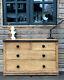 Antique Solid Oak Late Victorian Early Edwardian Ebonized Chest Of Drawers