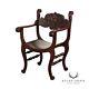 Antique Stomps-Burkhardt Carved Mahogany Saddle Hall Chair