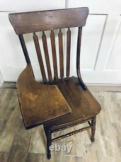 Antique Student Teacher Arm Chair School Desk Cast Iron Late 1800s Early 1900s