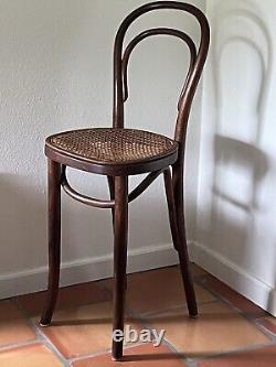 Antique Thonet Childs Bent Wood Cane Bar Stool No. 14 Late 19th Century