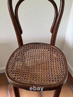 Antique Thonet Childs Bent Wood Cane Bar Stool No. 14 Late 19th Century