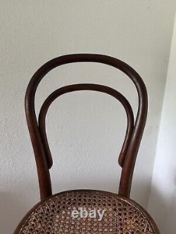 Antique Thonet Childs Bent Wood Cane Bar Stool No. 14 Late 19th Century