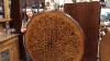 Antique Tilt Top Marquetry 54 Round Dining Room Table Bird