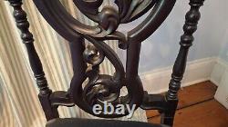 Antique Victorian Belter Style Rococo Revival Carved Music Chair 40