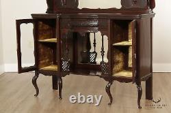 Antique Victorian Carved Mahogany Mirrored Etagere Sideboard