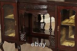 Antique Victorian Carved Mahogany Mirrored Etagere Sideboard