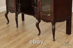 Antique Victorian Carved Mahogany Mirrored Etagere Sideboard