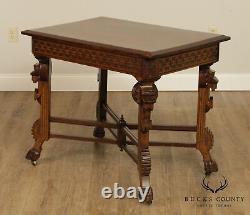 Antique Victorian Carved Parlor Table