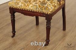 Antique Victorian Eastlake Carved Walnut Parlor Side Chair