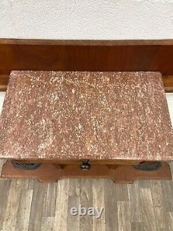 Antique Victorian Late 1800s Marble Top Hall Stand or Hall Tree