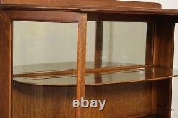 Antique Victorian Oak Bowfront China Display Cabinet