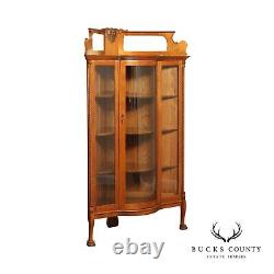 Antique Victorian Oak Corner China Display Cabinet