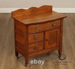 Antique Victorian Oak Wash Stand