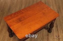 Antique Victorian Oak Writing Desk or Small Library Table