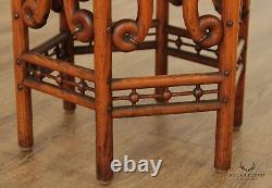 Antique Victorian Oak and Chestnut Stick and Ball Tabouret