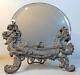 Antique Victorian Pewter Easel Back Mirror With Cherub Late 1800s to Early 1900s