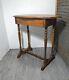 Antique Victorian Table Turned Bobbin Spindle Spool Legs Knapp Joint Drawer