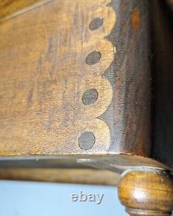 Antique Victorian Table Turned Bobbin Spindle Spool Legs Knapp Joint Drawer