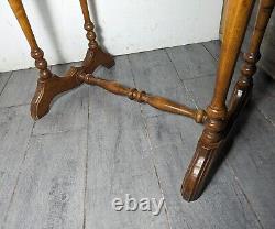 Antique Victorian Table Turned Bobbin Spindle Spool Legs Knapp Joint Drawer