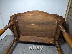 Antique Victorian Table Turned Bobbin Spindle Spool Legs Knapp Joint Drawer