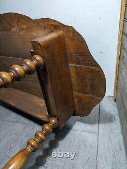 Antique Victorian Table Turned Bobbin Spindle Spool Legs Knapp Joint Drawer