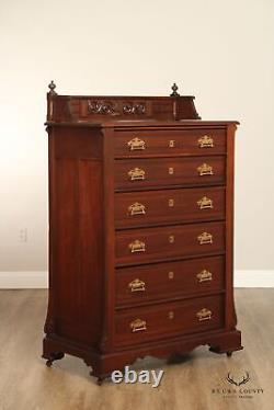 Antique Victorian Walnut Tall Chest