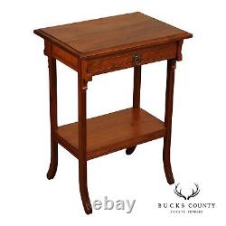 Antique Victorian Walnut Two-Tier End Table