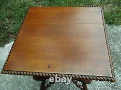 Antique / Vintage Merklen Bros / Hunzinger Late 19th C Oak Parlor Table