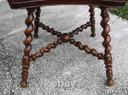 Antique / Vintage Merklen Bros / Hunzinger Late 19th C Oak Parlor Table