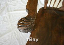 Antique Windsor Chair Nautical Carvings Late 1800's Early 1900s Original