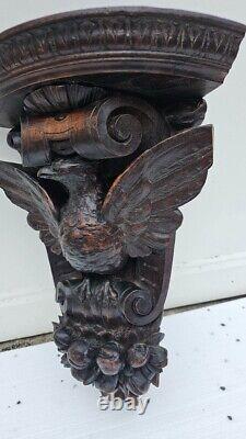 Antique Wood Carved Wall Corner Console Eagle Decor Louis 14th Style Late 18th C