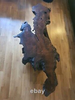 Antique burl California redwood coffee table- late 50s
