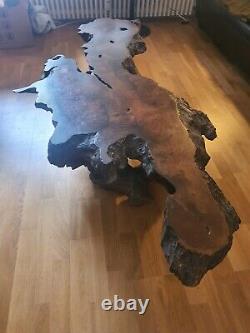 Antique burl California redwood coffee table- late 50s