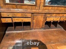 Antique late 18th early 19th century George III Walnut Bureau Bookcase