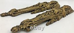 Antique pair of french furniture ornaments 19th century bronze signed