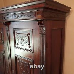 Antique solid wood Armoire Wardrobe/Cabinet Closet. Pre Century late 1800s