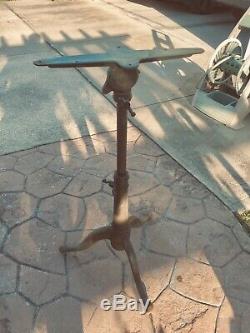 Antique vintage industrial architects telescoping 3 leg table base late 1800's