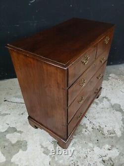 Antique walnut 2 over 3 drawer satin inlaid chest Late 19th century