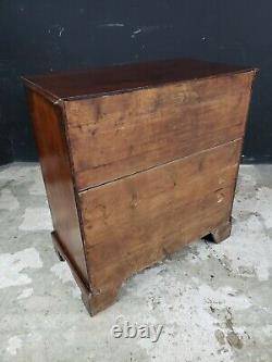 Antique walnut 2 over 3 drawer satin inlaid chest Late 19th century