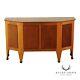 Art Deco Style Studio Crafted Marble Top Birdseye Maple Console Cabinet