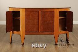 Art Deco Style Studio Crafted Marble Top Birdseye Maple Console Cabinet