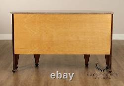 Art Deco Style Studio Crafted Marble Top Birdseye Maple Console Cabinet