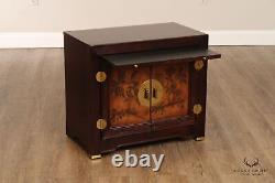 Asian Style Vintage Pair of Two Door Cabinet Nightstands