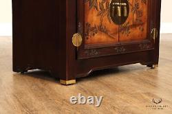 Asian Style Vintage Pair of Two Door Cabinet Nightstands